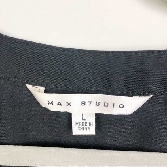 MAX STUDIO | Drawstring Waist Button Front Dress L - Picture 6 of 8